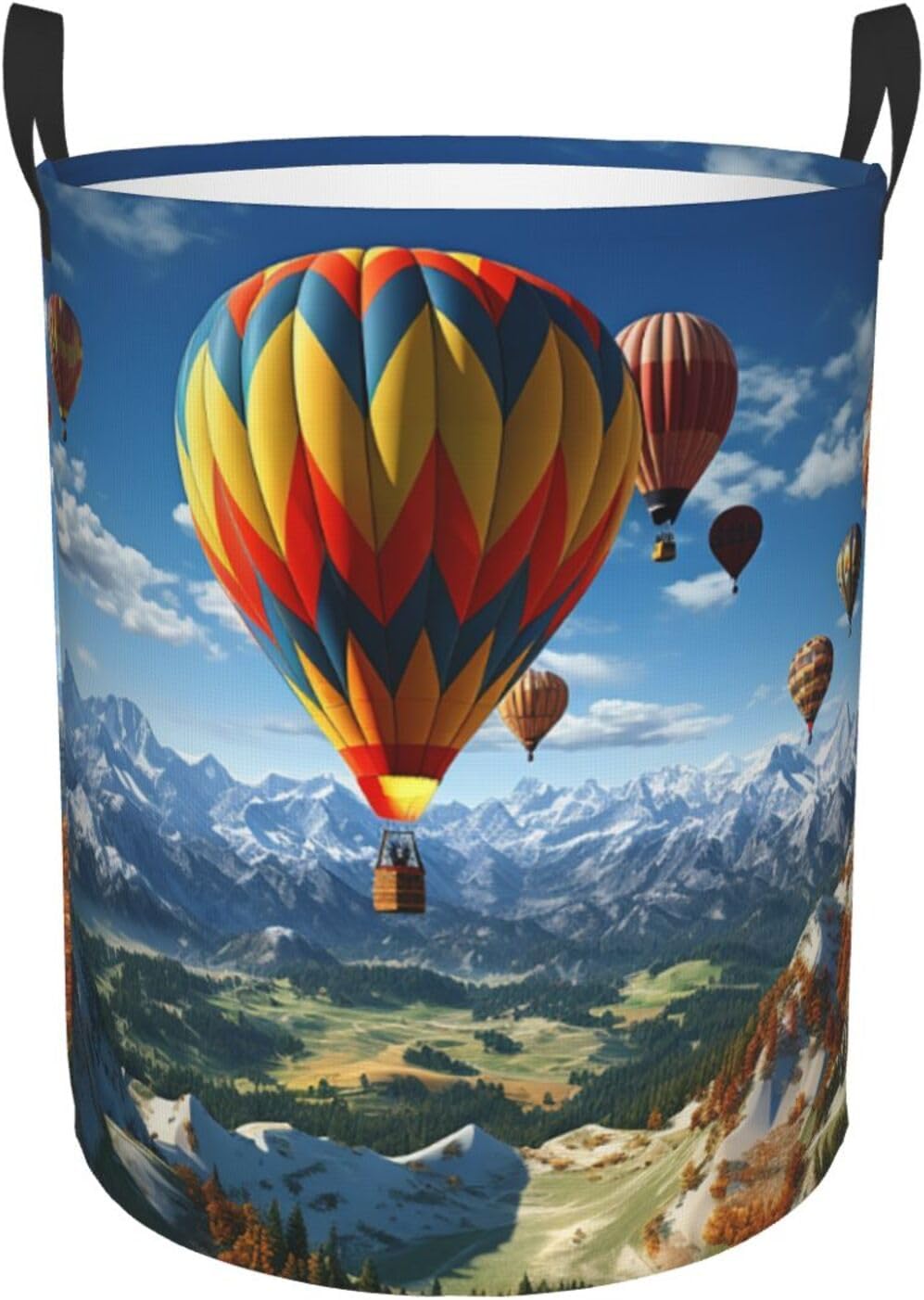 Hot Air Balloon Laundry Basket With Handles, Foldable Laundry Hamper Oxford Cloth Dirty Clothes Basket Waterproof Clothes Toys Storage Bin Organizer for Bedroom Bathroom Dorm