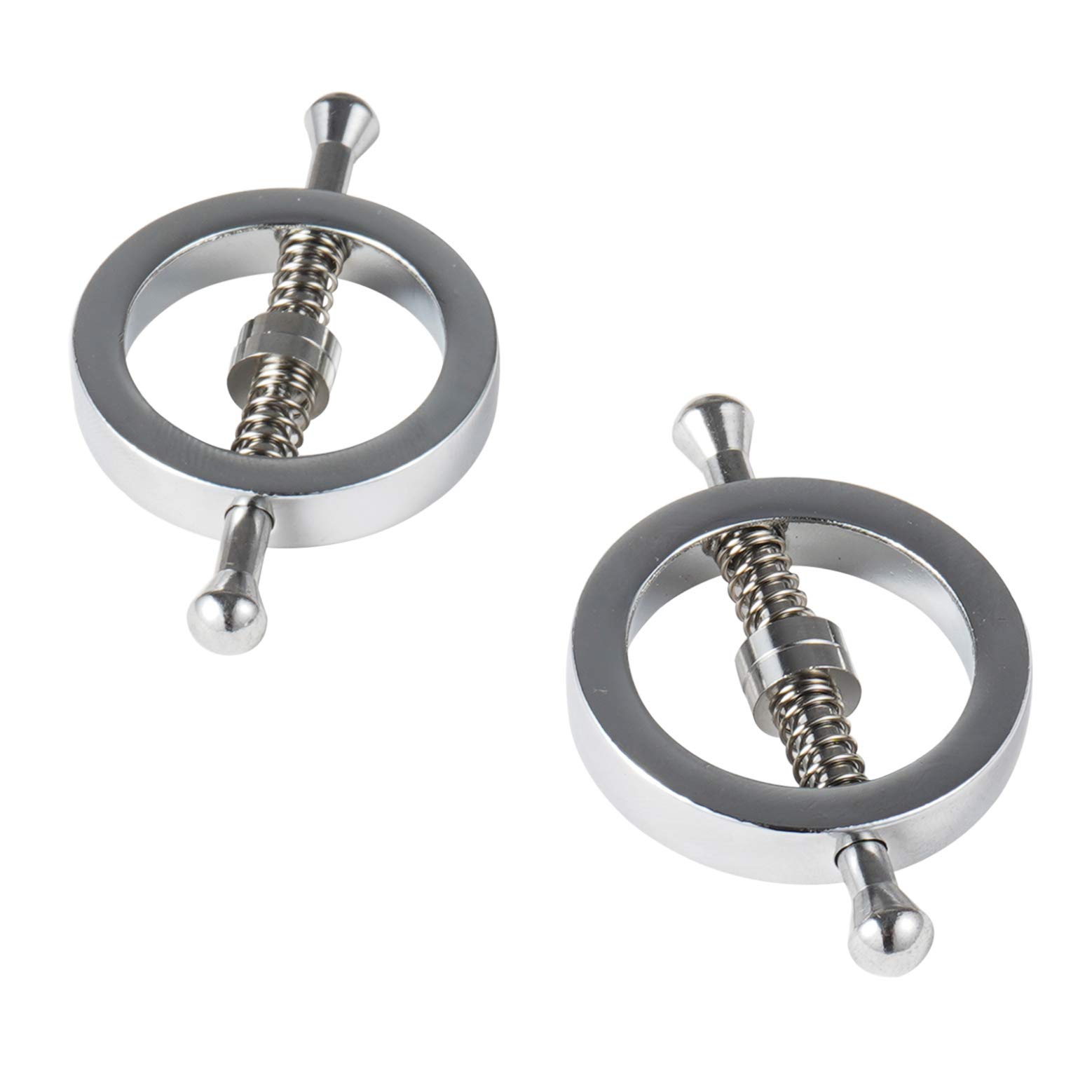 2Pcs Non-Piercings Nipple Clamps Clips Breast Nipple Shields Rings with Internal Spike Couple Pleasure Erotic Sex Toy Silver
