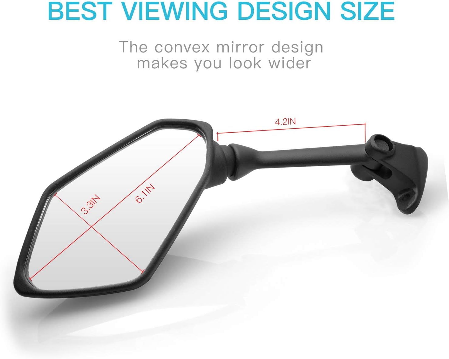 MZS Racing Motorcycle Mirrors, Fairing Rear View Side Mirror Accessories Black Compatible with ZX6R 636 ZX-6R 2009-2012 / Z750S 2005-2006