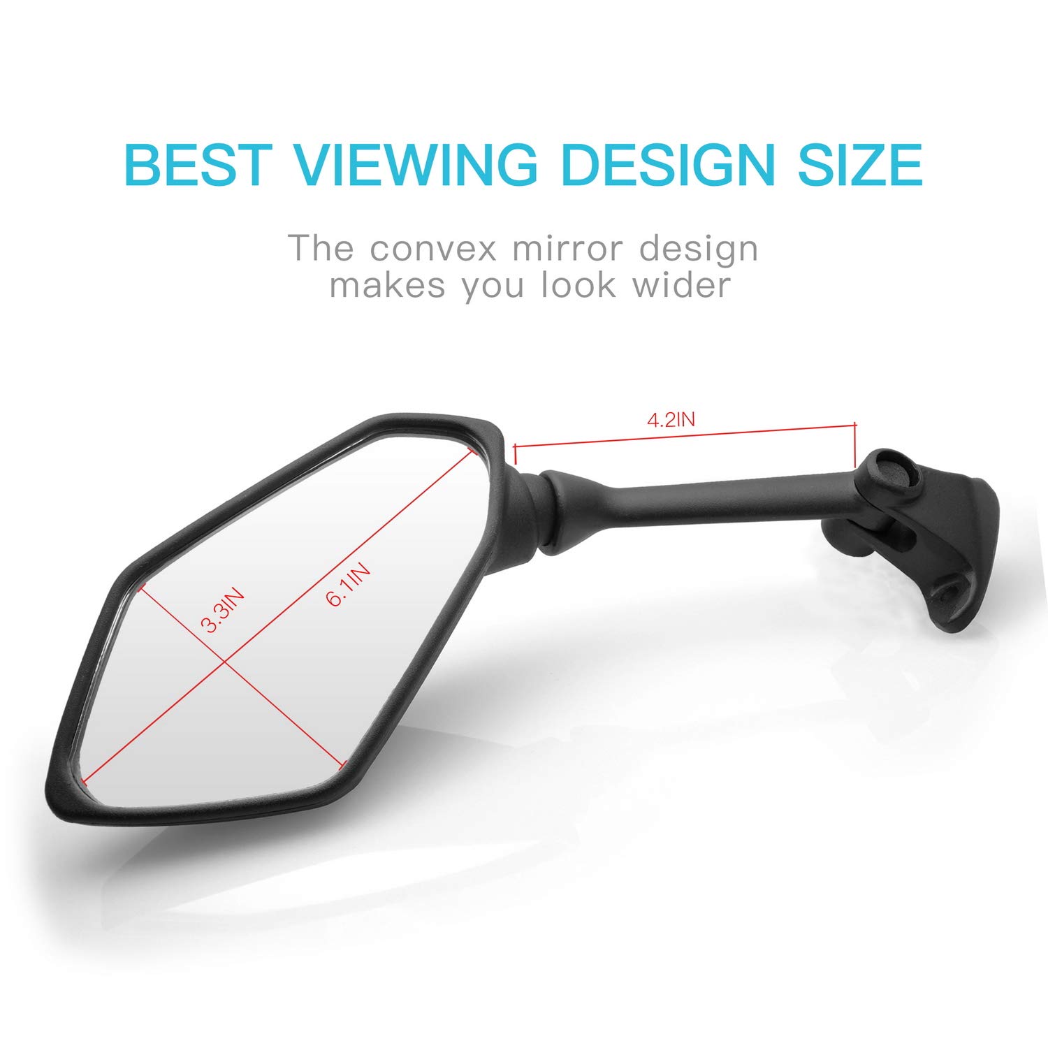 Amazon.com: MZS Racing Motorcycle Mirrors, Fairing Rear View Side