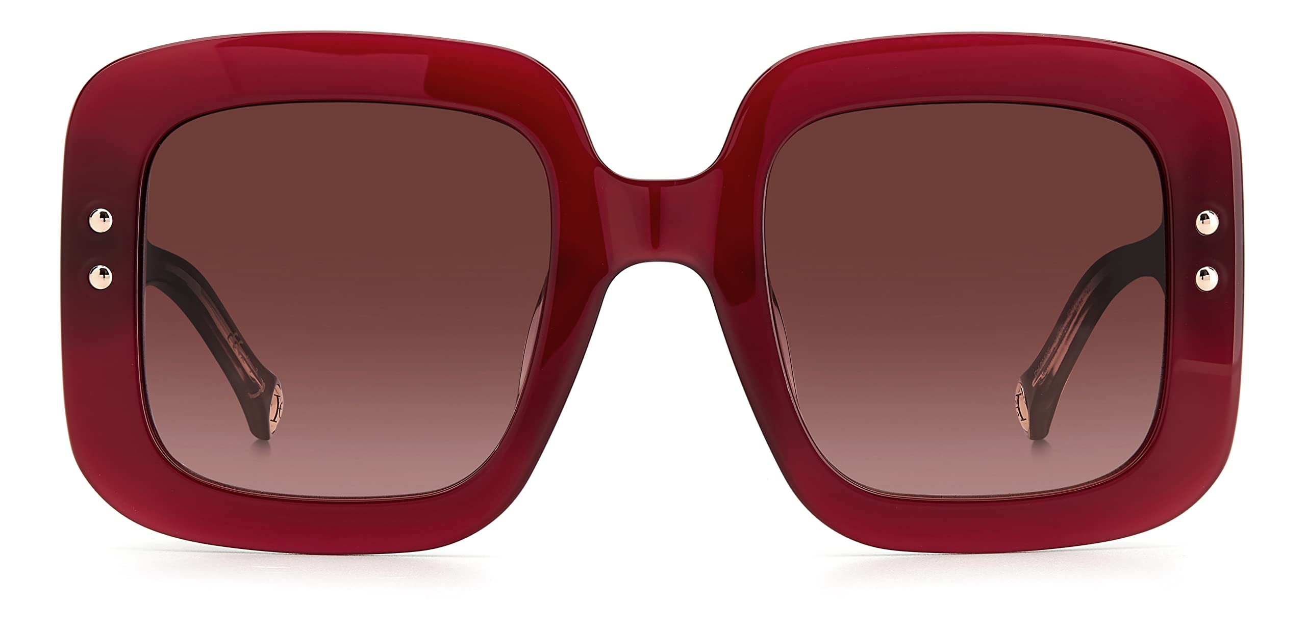 Carolina Herrera Pink Doubleshade Lens Square Sunglass Full-Rim Burgundy Frame - 204974Lhf523X
