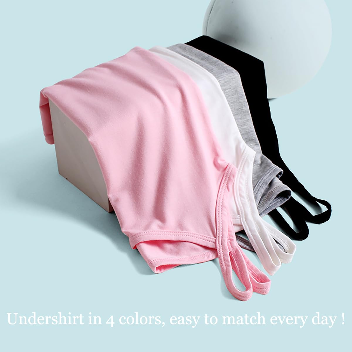 5er-Pack Cami-Westen für Mädchen, weiche, ärmellose Kinder-Unterhemden, einfarbige Tanktops für Kleinkinder, Racerback-Ballett-Tanzbekleidung