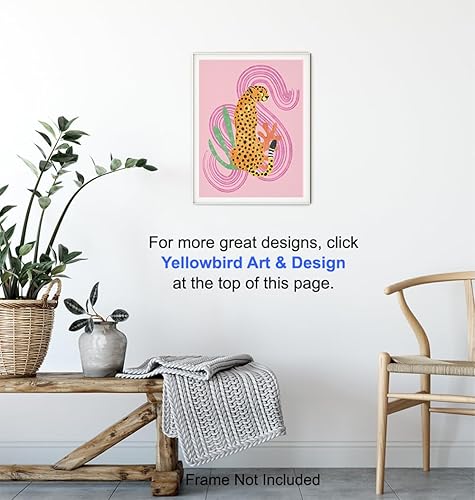 Miniatura 6 de Mid Century Modern Abstract Cheetah LARGE 11x14 - Pink Boho Wall Art - Minimalist Gallery Wall Decor - Aesthetic Room Decor - Bohemian Bedroom Decor