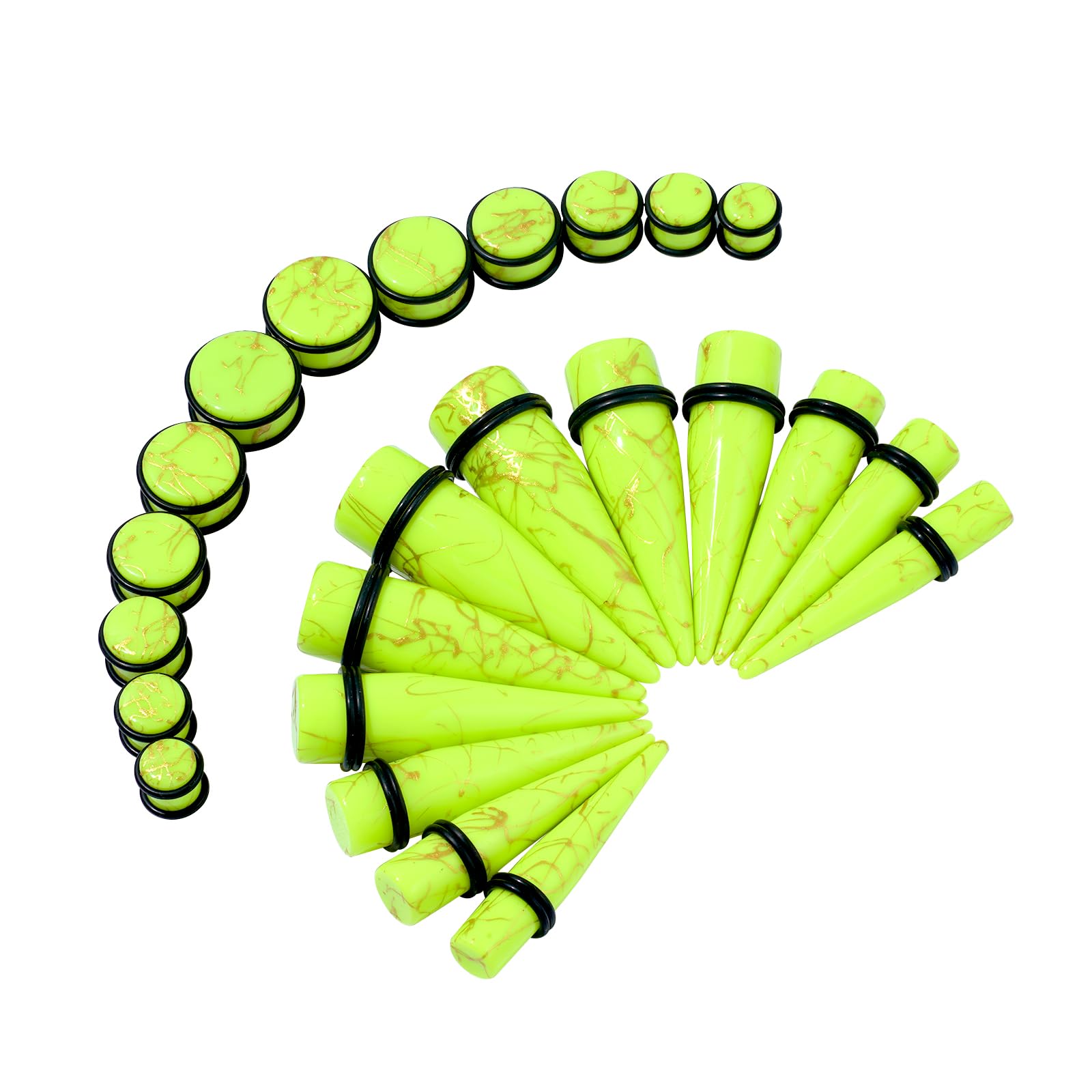 Oyaface 24PC Big Gauges Kit Ear Stretching 00G-20mm Acrylic Taper Plug Tunnels Piercing Kits