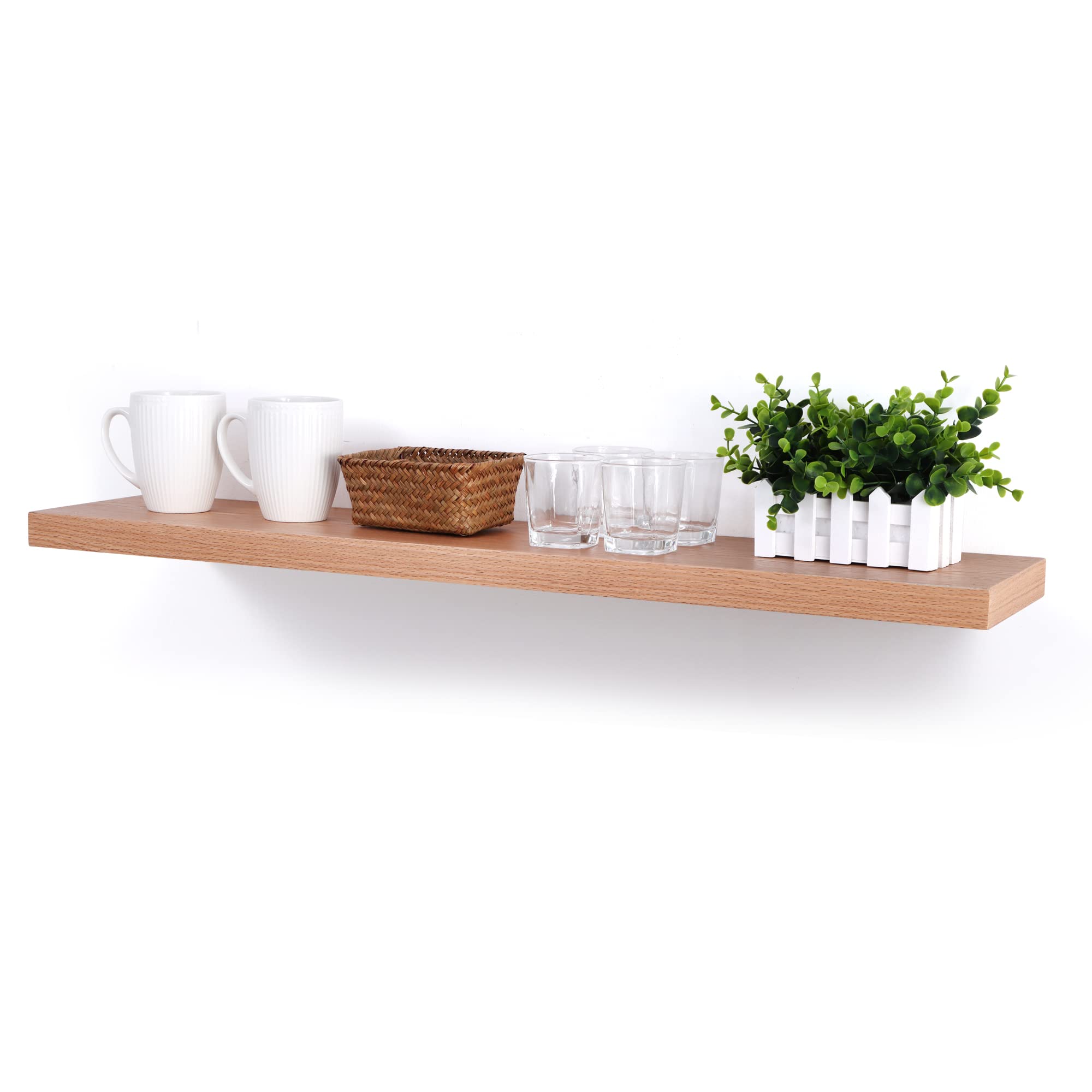 Fun Memories Rustic Wood Floating Shelves 36" x 8" Oak Shelves for