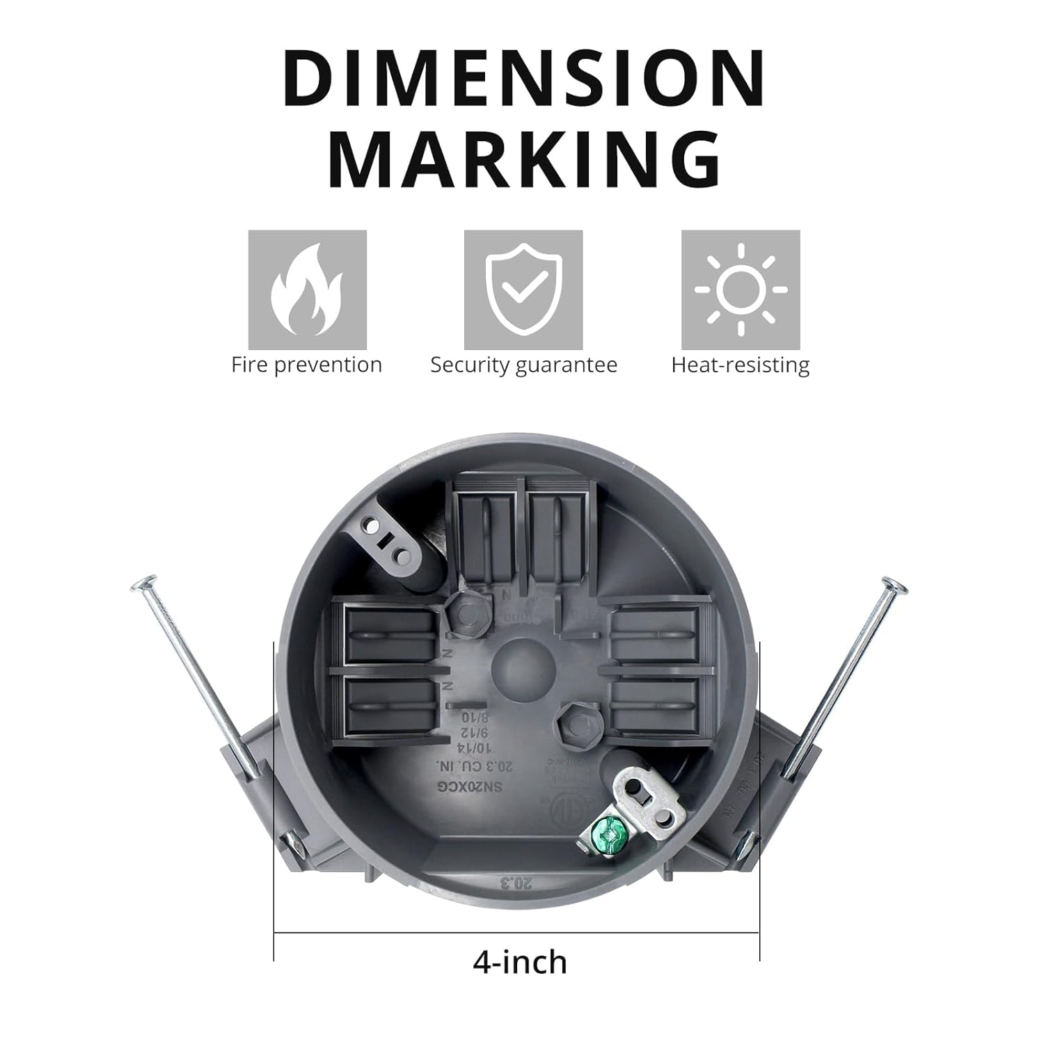 9 Pack New Work Electrical Ceiling Box for Residential and Light Commercial Applications,20Cu. in.44 Dia Round Outlet Grey Box with ETL.