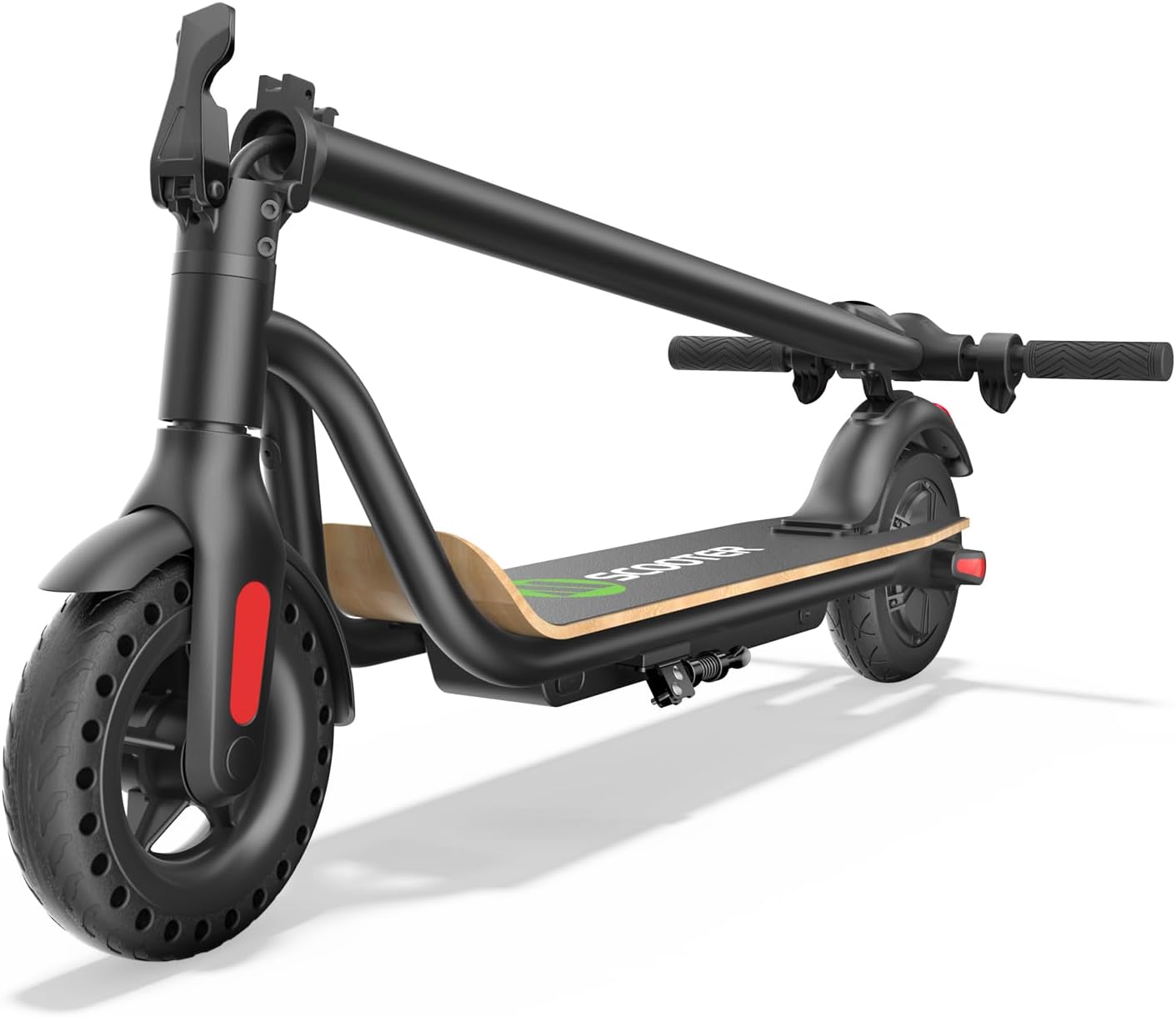 megawheels electric scooter for adults & teens - 220 lb capacity, 15.5 mph, 14 mile range, 26 lb lightweight commuter scooter with 8" honeycomb tires