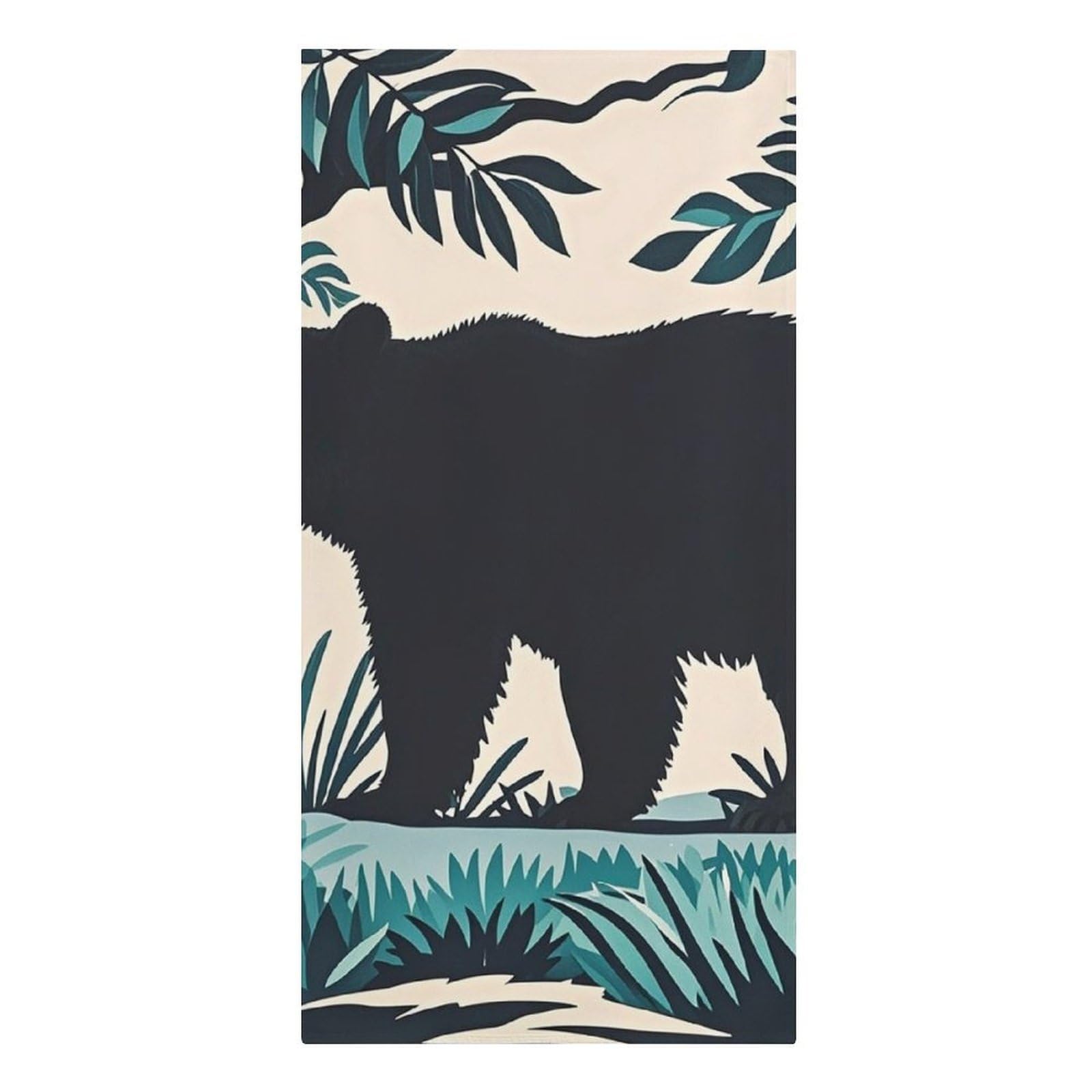 QMNLKH Bear Silhouette Beach Towel for Women, Large Microfiber Pool Towel for Men, Absorbent Swim Towels for Home, Lightweight Bath Towels for Camping, Yoga, 30.3"x61.4"