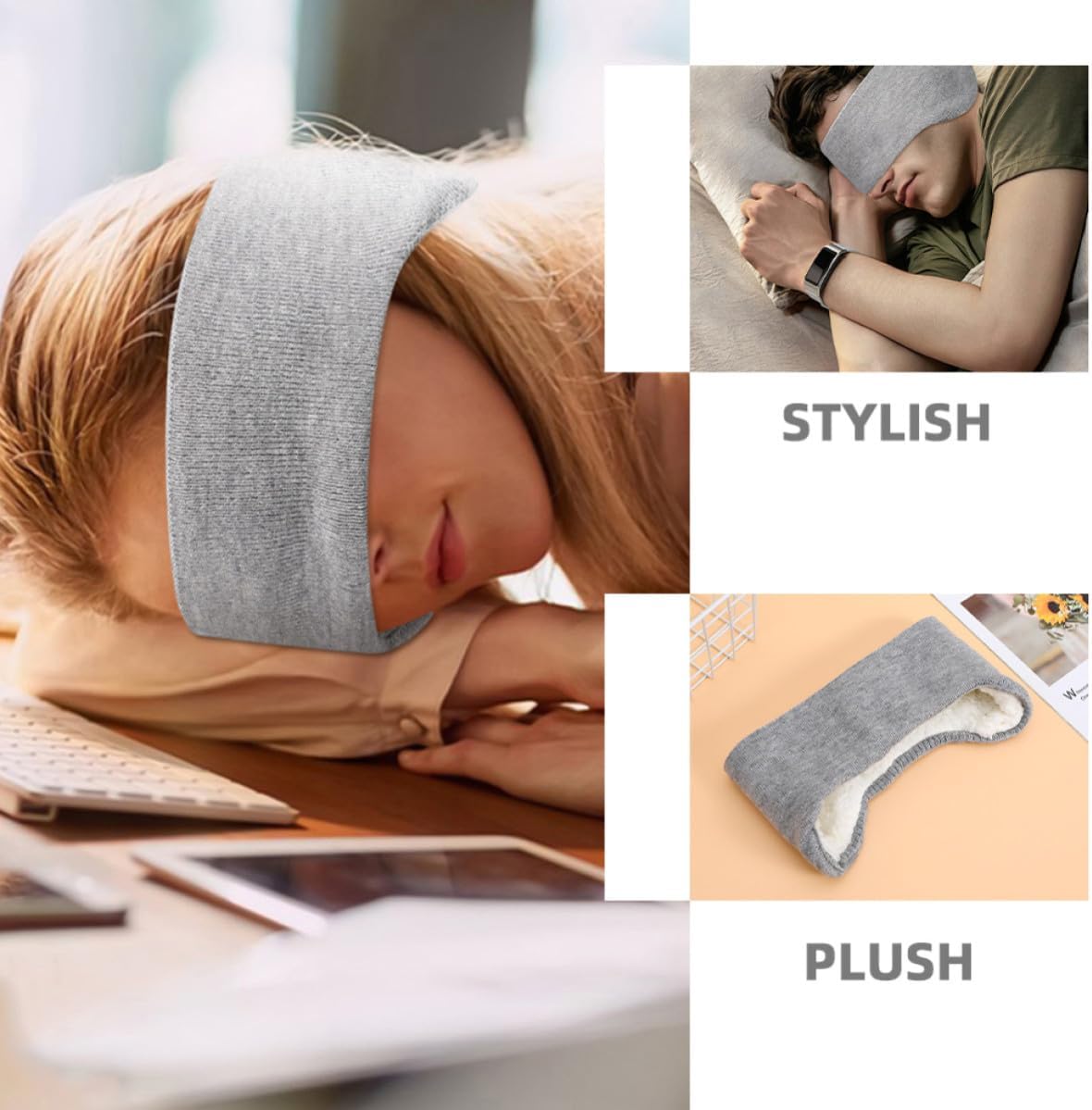 2pcs Plush Sleep Ear Muffs for Men Women, Elastic Warmth