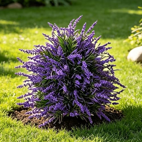 Planta de madera de boxeo artificial con protección UV y diseño de lavanda resistente al sol 5