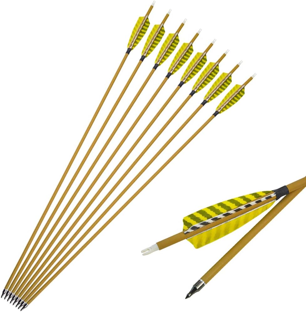 SHARROW 12pcs Archery Carbon Arrows 30 inch Target Hunting Arrows Bolts Spine 450 Fletching 4" Turkey Feathers Arrow Point for Compound Recurve Bow