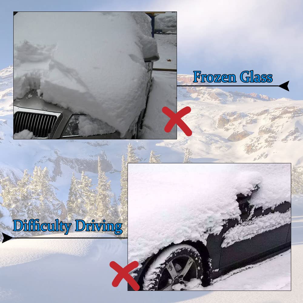 AIMTYD Housse De Pare-brise Pour Glace Et Neige, Housse De Voiture Neige Avec Coque De
