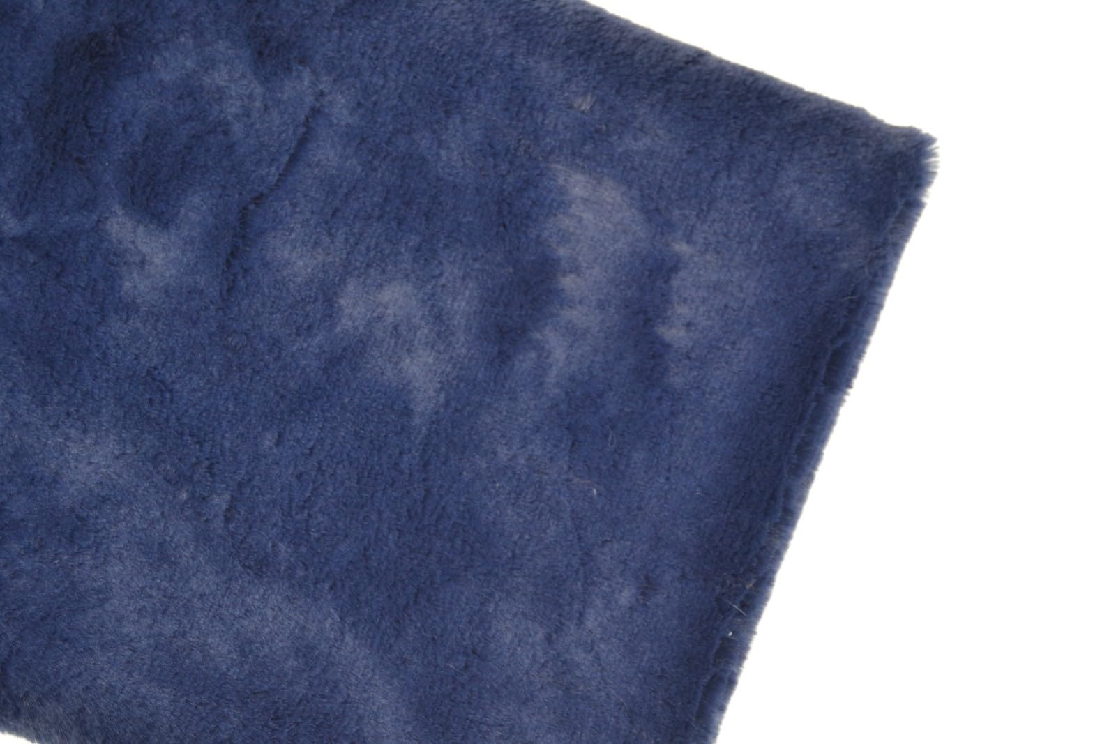 celloexpress Navy Blue Bunny Lux Fur - 10mm Pile Teddy Bear & Soft Toy Making Faux Animal Fabric (2m - 200cm x 150cm)