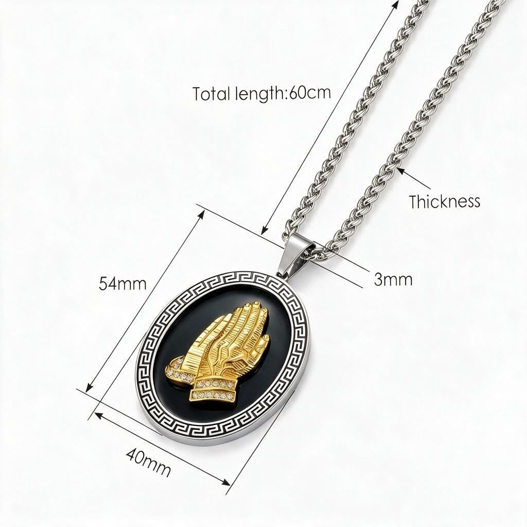Men's Necklaces Virgin Mary Gold Our Lady of Guadalupe Medal Pendant