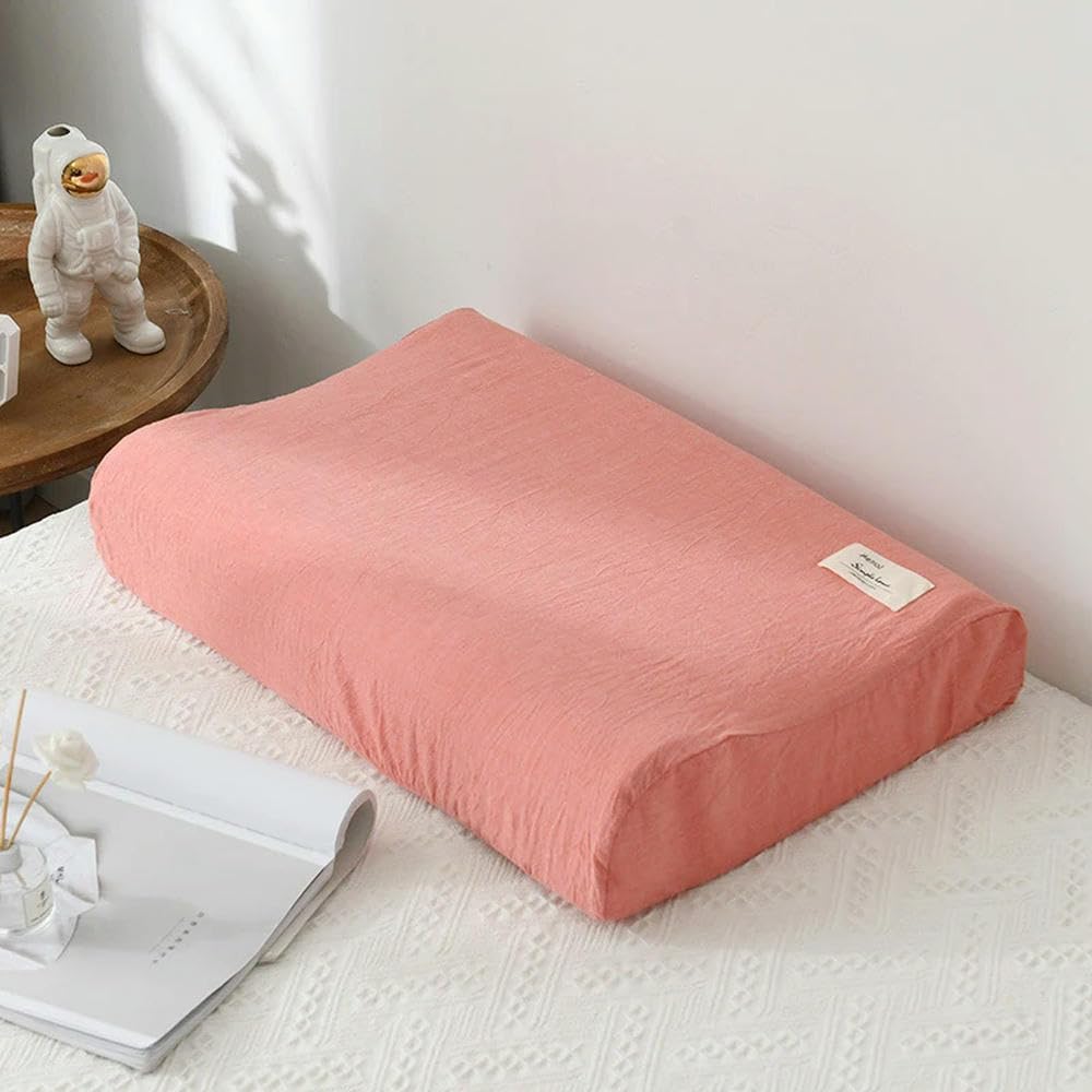 Soft Cotton Latex Pillow Case Cover Solid Color Plaid Sleeping Pillowcase for Memory Foam Pillow Latex Pillow 30x50CM/40x60CM
