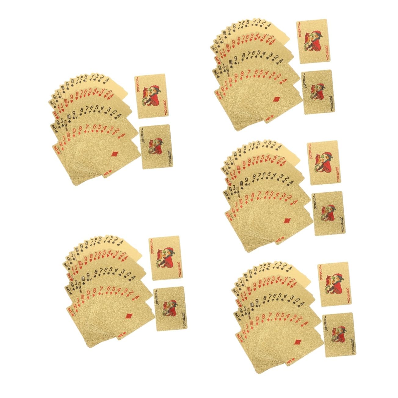 Abaodam 5 Cajas Naipes de Papel de Oro Naipes a Prueba de Agua Naipes novedosos Jugando a Las Cartas a Prueba de Agua Juguete Juegos de Cartas de Juegos de Mesa la Mascota
