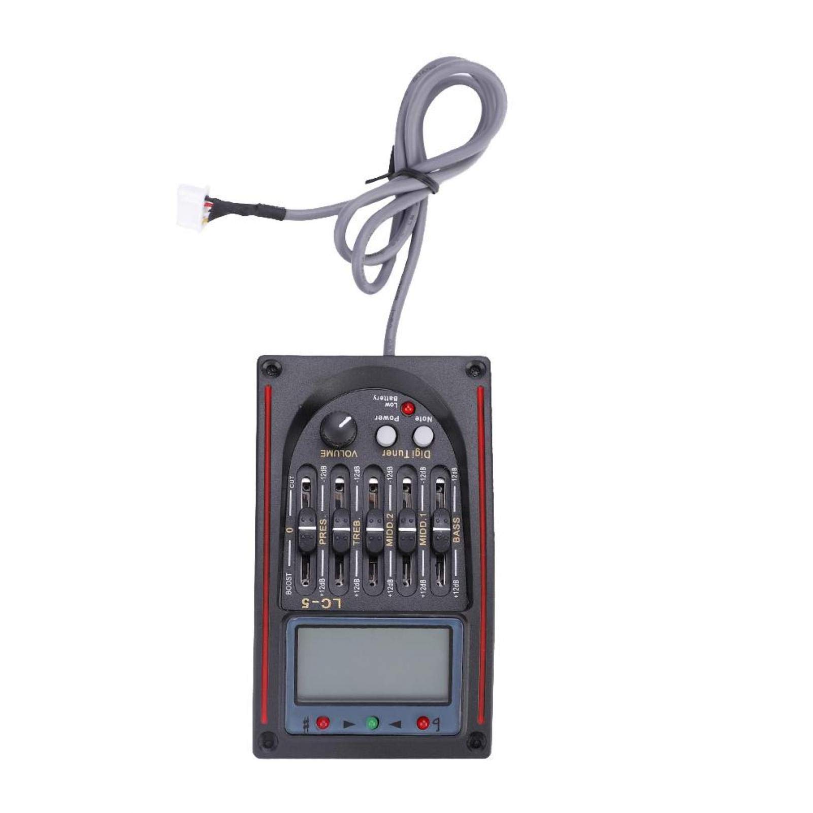 Préampli Guitare Acoustique, Guitar Pickup Equalizer LCD EQ 5 Bandes Préampli Accordeur Piézo-électrique pour Guitare