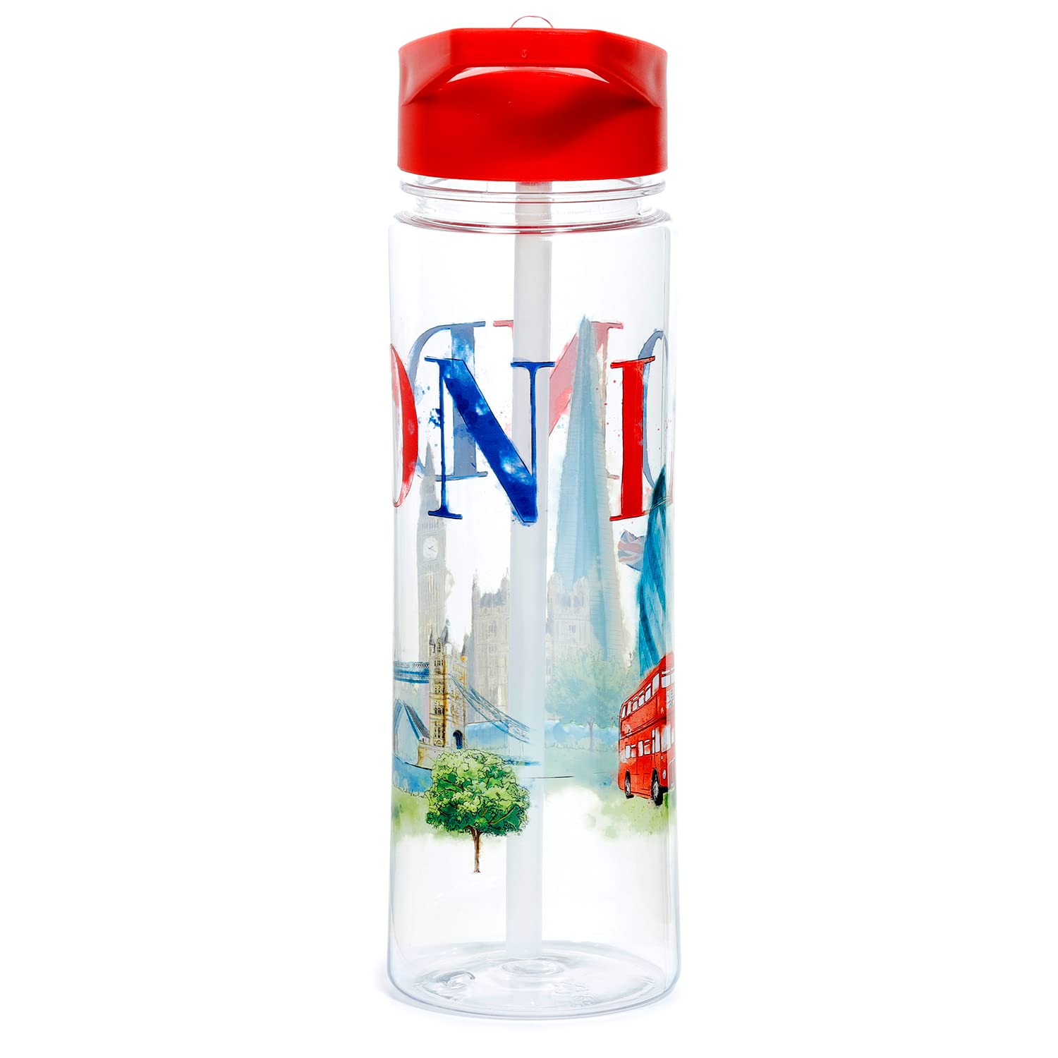 Puckator London Tour, Kids Drinks Bottle With Flip Straw, Reusable Water Bottle For Girls And Boys With A Carry Handle - Image 4