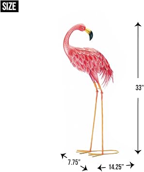 Accent Plus 57074224 LOVELY GARDEN FLAMINGO LOOKING BACK, Pink