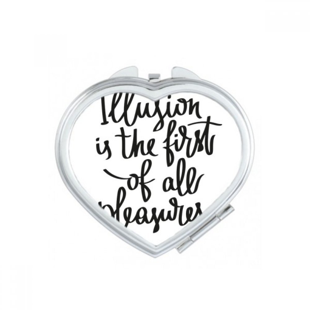 Miroir portable compact contre les imprévus de maquillage miroir de poche citation cœur