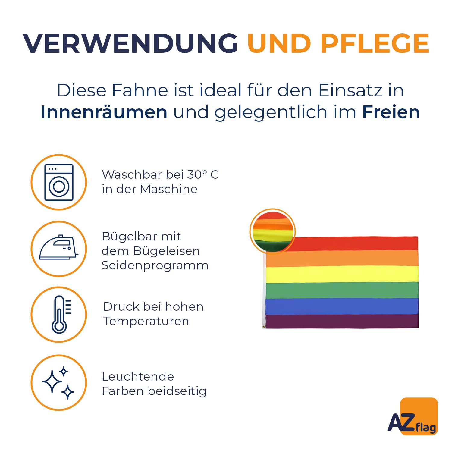 AZ FLAG - Flagge Regenbogen - 250x150 cm - Schwul Große Fahne 100% Polyester mit Messing-Ösen - 300g