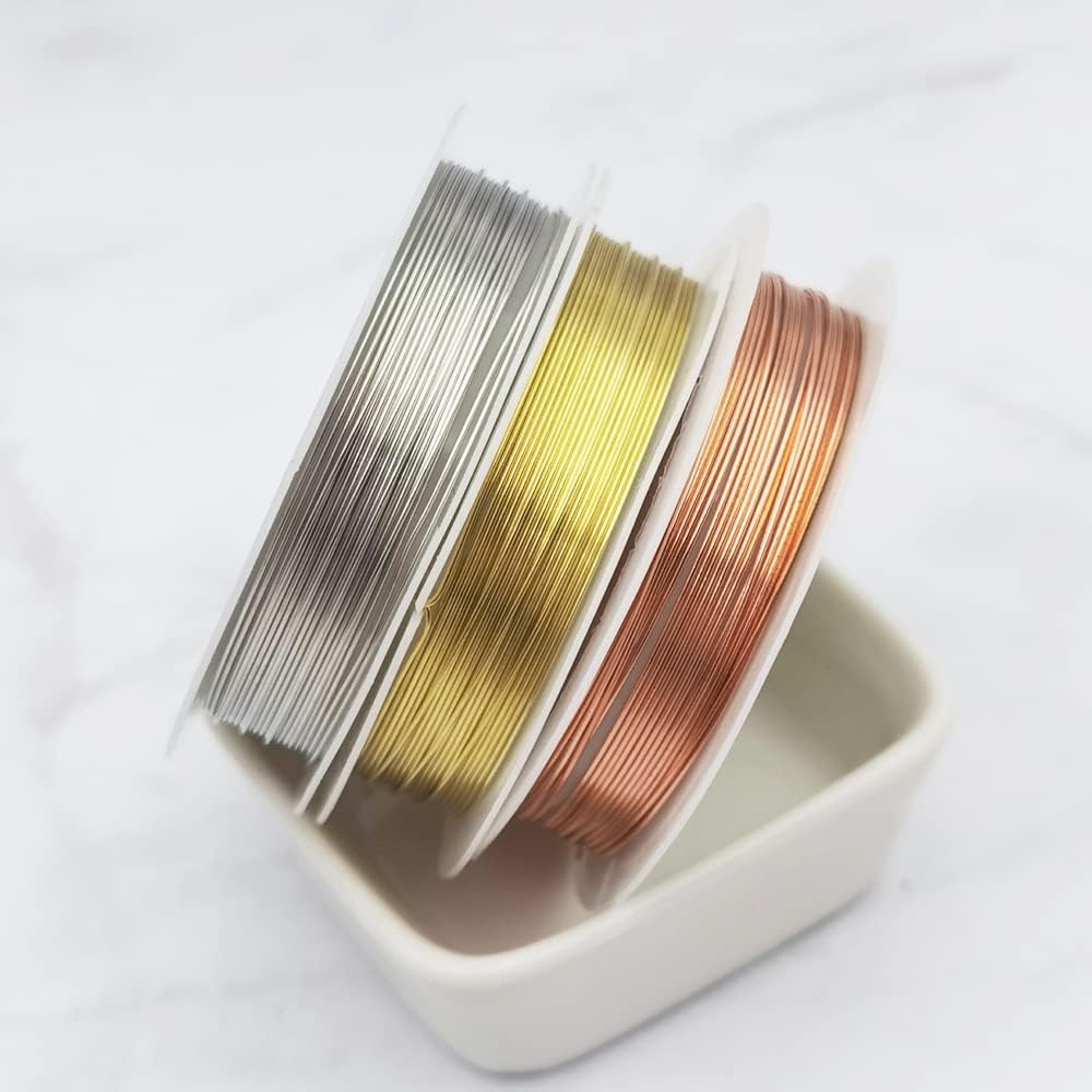 INSPIRELLE 10 Packs Copper Wire 24 Gauge Mixed Colors Craft Jewelry Beading Wire for Beginner Practice 0.5mm - Image 4