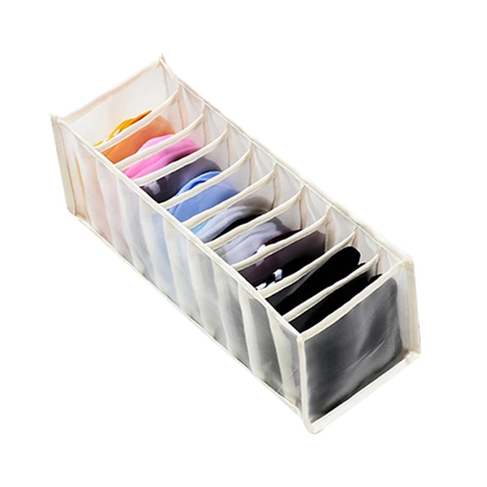 LADFRTYU Sock Storage Box Dormitory Closet Organizer For Socks Home Separated Underwear Storage Box 30 Grids Bra Foldable Drawer(Orange)