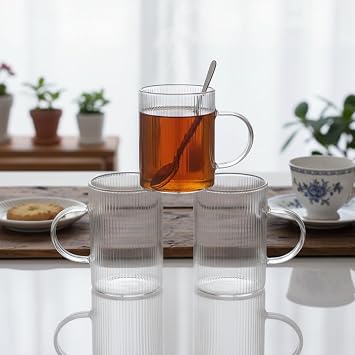 Deconox Termisil Borosilikat Cam Kupa Bardak Seti 200 ml - Isıya Dayanıklı Kulplu Şeffaf Çay ve Kahve Bardağı Takım 6'lı ve 3'lü Seçenekli (3)