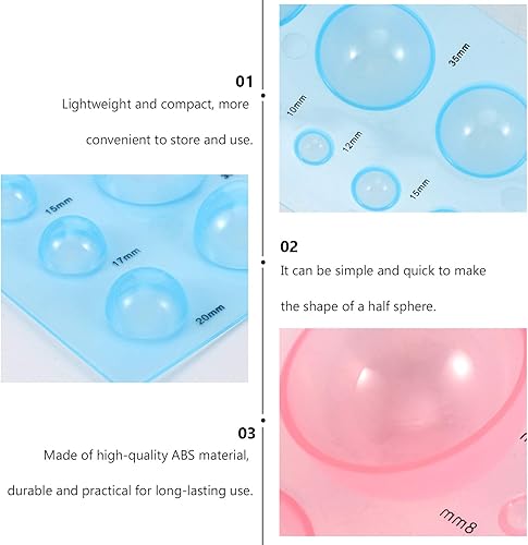 Miniatura 4 de EXCEART 4 Uds. Herramientas de papel Quilling 3D Domes Half Ball Mold Plastic Mini Quilling Mold para DIY Paper Craft Tool
