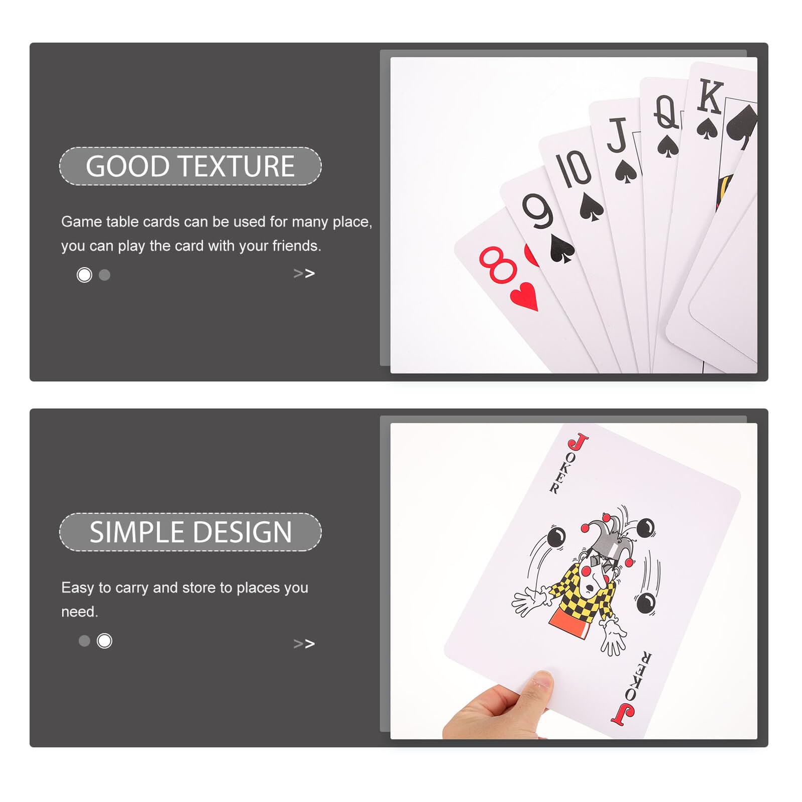 Set Carte da Gioco Giganti 6 Volte Grandi in Carta Resistente Carte da Poker per Feste e Giochi da Tavolo Accessori per Intrattenimento Familiare e Bar