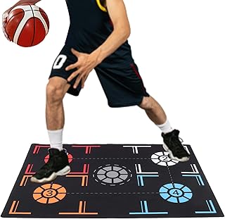 Basketball Training Mat, Basketball Footstep Training Mat, Non Slip Dribble Silent Sports Auxiliary Props, Training Pace B...