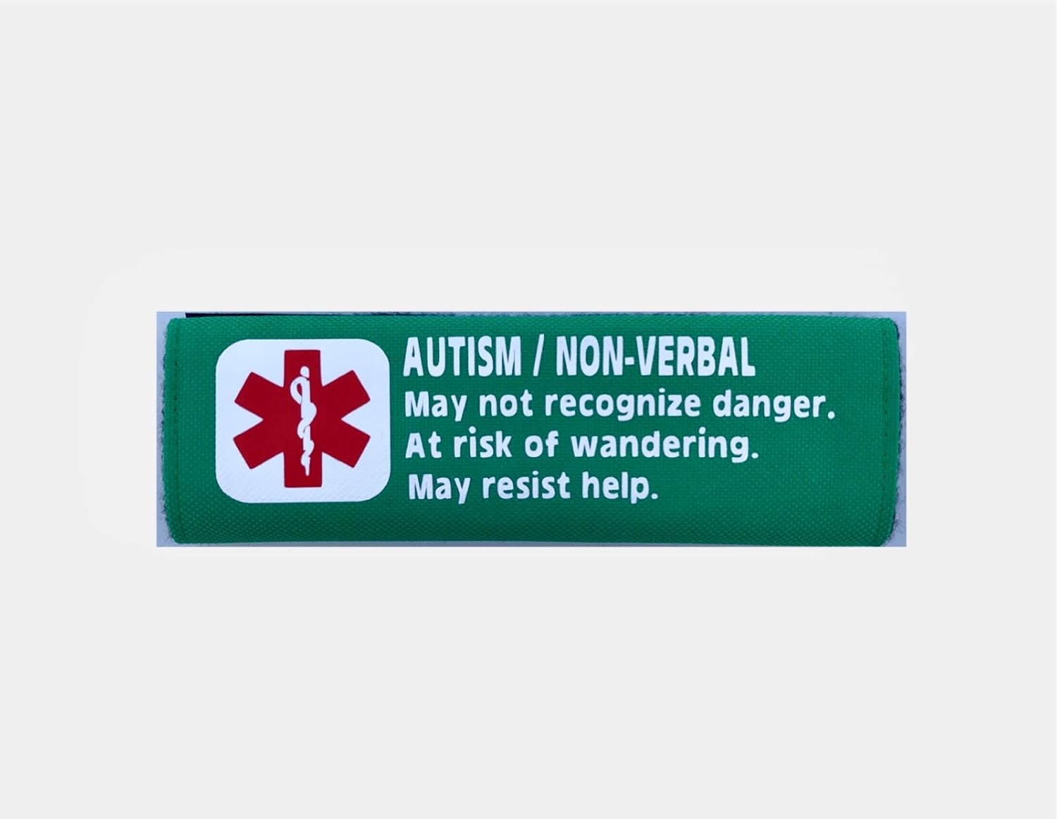 Carseat Harness Autism Non-Verbal 6 inch Medical Alert Emergency Strap Cover (Pink)