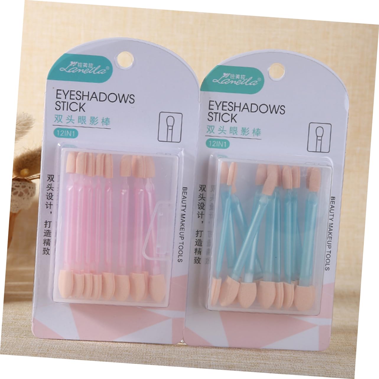 FOMIYES 2sets Eyeshadow Sponge Sticks Disposable Eyeshadow Brush Tip Makeup Tools for Women 24pcs*2 Random Color