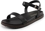 DREAM PAIRS Sandales plates pour femmes orteil ouvert une bande Arch soutien Coussioned confortable chaussures de marche d'été