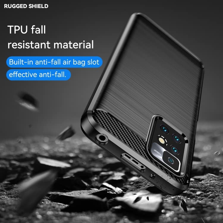Image of NPRC Hybrid Ultra Slim Protective Case TPU Non-Slip Carbon Fiber Texture Shockproof Case Cover for Redmi 11T - Black