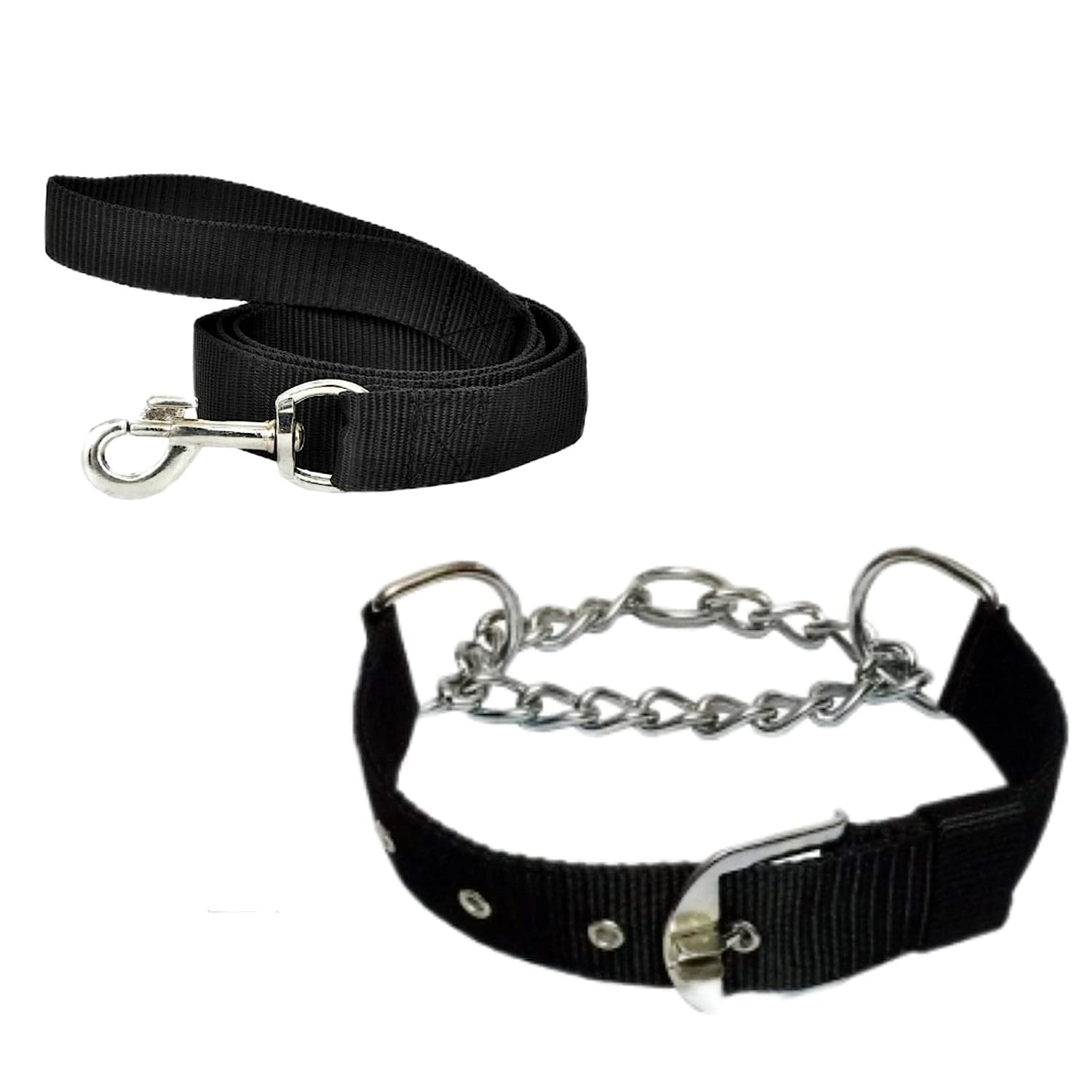 YOUNIQUE MERCHANDISE Stainless Steel Export Quality Nylon Everyday Dog Choke Collar Hand Weaved Durable Training Walking Lead Leash Set Combo (X-Small, Black) (B0C77TS5HW) Amazon Price History, Amazon Price Tracker