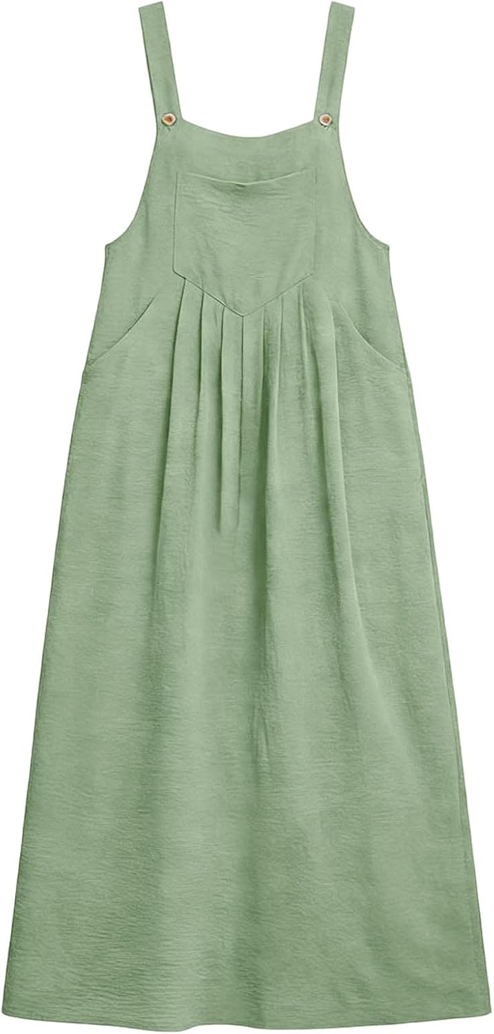 Women Loose Strap Romper Dress, Maternity A Line Maxi Dresses, Casual Summer Vacation Long Dress Resort Wear
