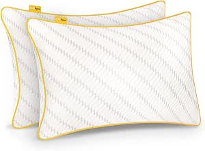 Cosi Home® Ergonomiczna Poduszka Chłodząca z Pianki Pamięci, Zapamiętująca Kształt, Z Bambusową Poszewką, Wypełnione Żelem Chłodzącym, Regulowana Wysokość, 2 szt w Zestawie