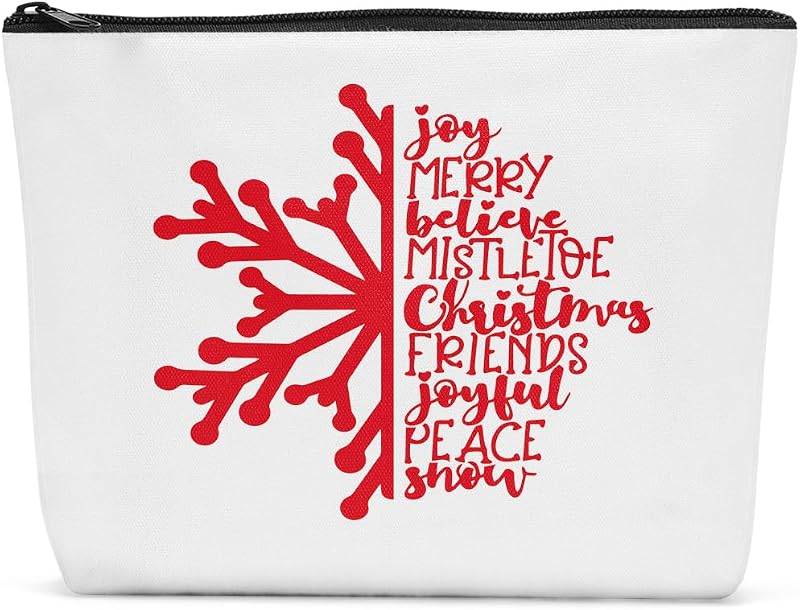 Necessaire de maquiagem de viagem Sldpngo com estampa de flocos de neve