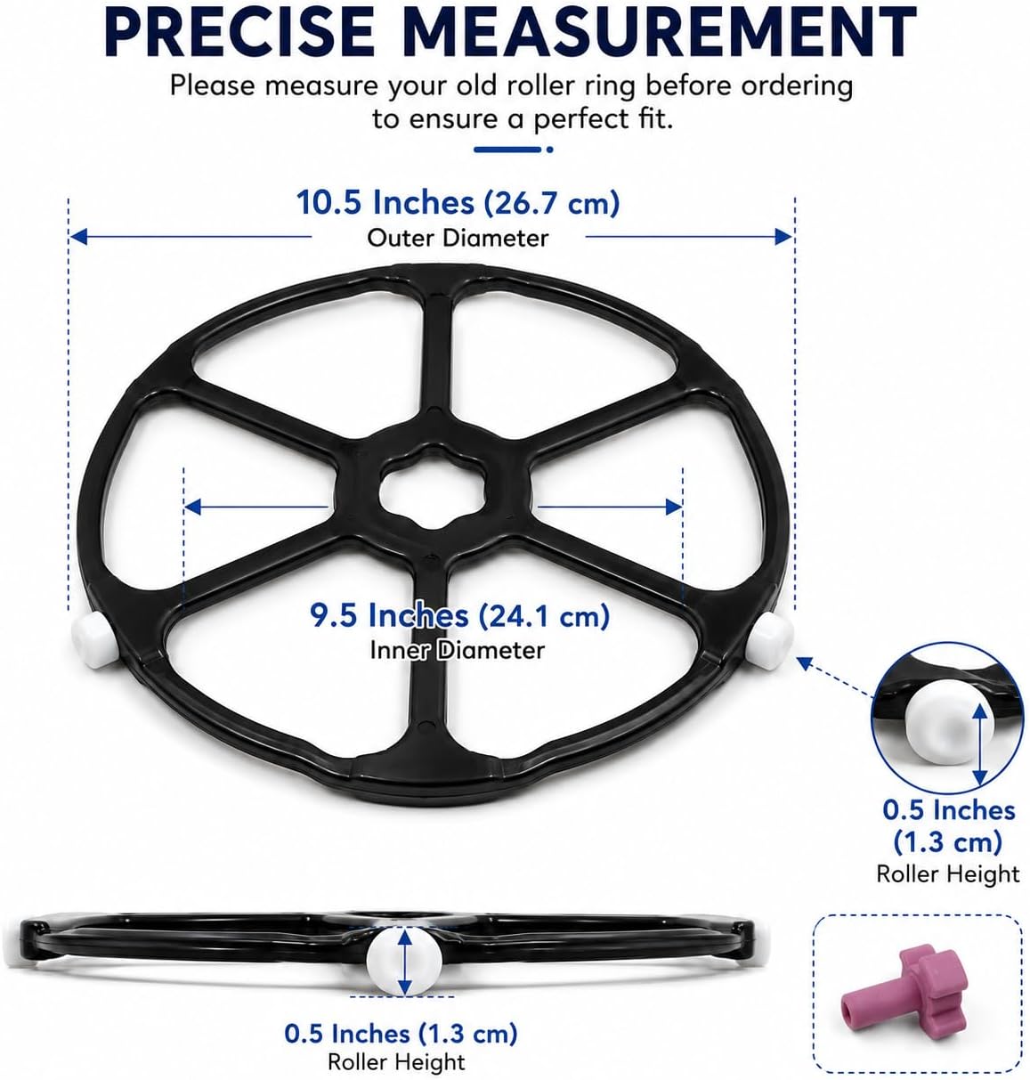 WB06X10775 Microwave Turntable Tray Support Turntable Replacement Kit（With WB02X11360 Microwave Turntable Shaft） Fits for GE Microwave,Replace AP4411764, 1473344, AH2353388, EA2353388, PS2353388