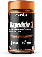 Magnésio 3, Suplemento com 60 Cápsulas, Trio de Magnésio para Alta Performance, Energia e Força