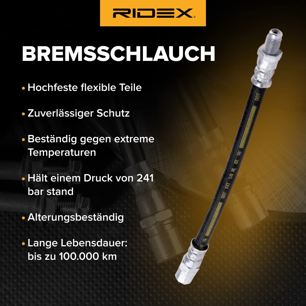 RIDEX Bremsschlauch 83B0592 VORNE links BREMSSCHLÄUCHE Kompatibel mit CITROËN C5 III Kombi RW, PEUGEOT 508 SW I 8E 407 SW 6E 407 6D