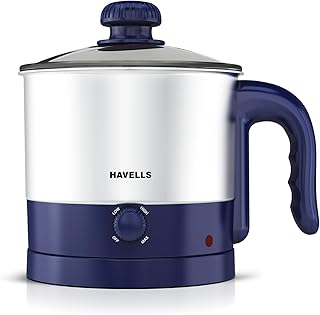 Havells Steamor Multicook Kettle | 1.2 L Capacity | Food Grade Body with Cool Touch Handle | Multiple Steaming Attachments Price In India