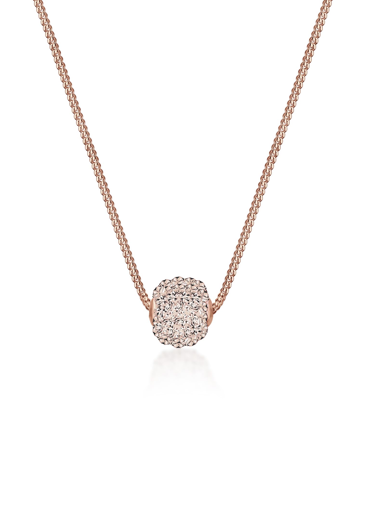 Elli Necklace Ball Basic Crystals 925 Sterling Silver Rose Gold Plated