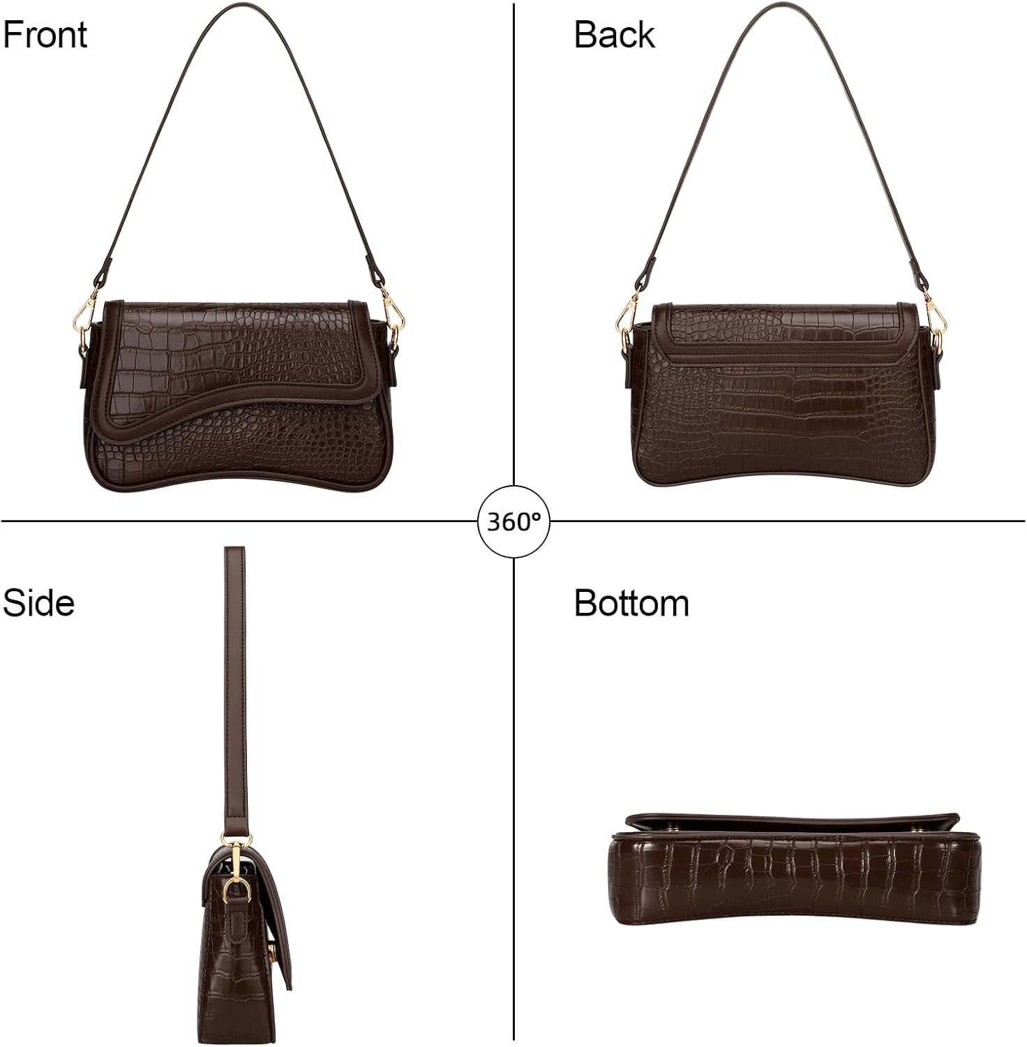 KKXIU Shoulder Bag for Women Small Clutch Purses Cute Hobo Handbag Trendy Underarm Bag - Image 5