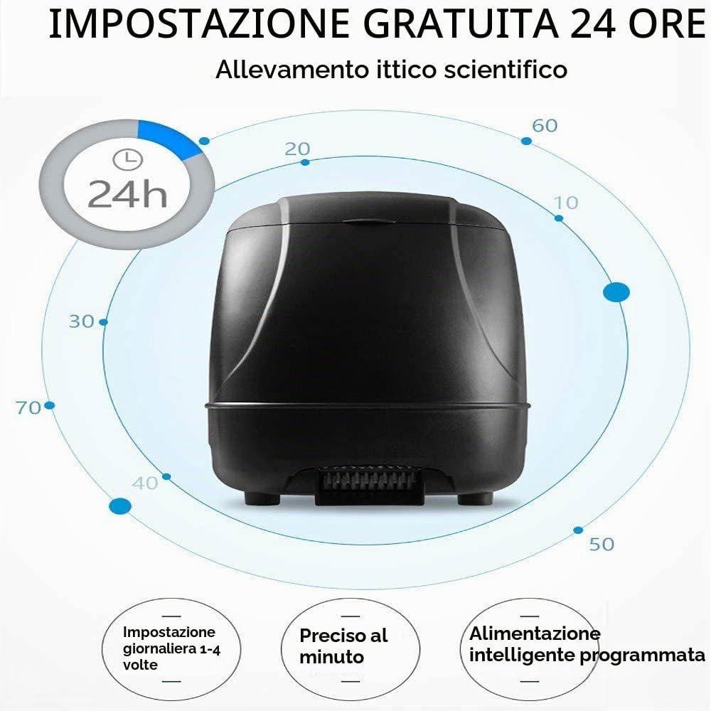 10L Pond Fish Feeder, Mangiatoia automatica laghetto, Distributore cibo per pesci per vacanze e clima caldo o freddo
