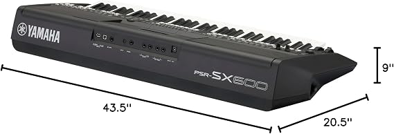 Yamaha 61-Key Arranger Keyboard, Multiple Styles and Voices, Assignable Live Control Knobs, Black PSRSX600