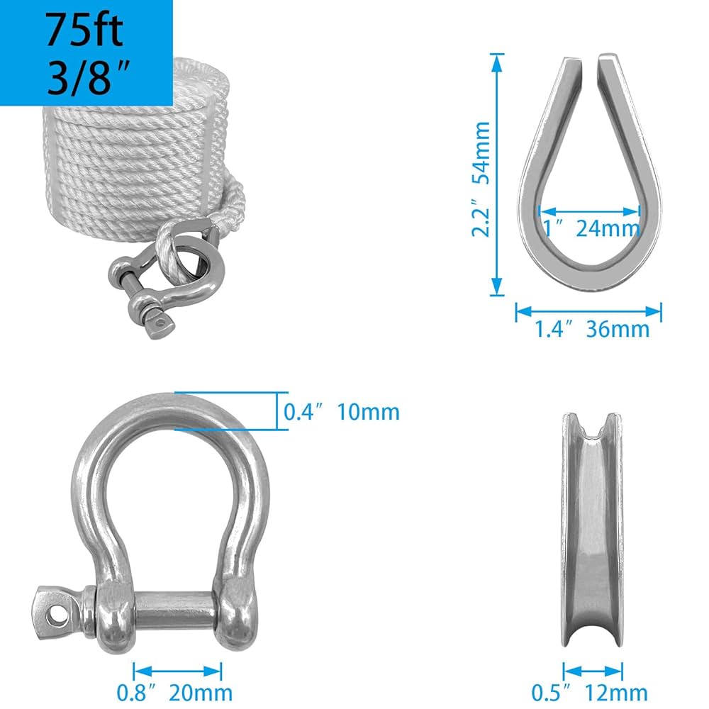 Manufacturer OEM Anchor Rope Marine Rope Anchor Line Boat Nylon Rope 3 Strand For Boat