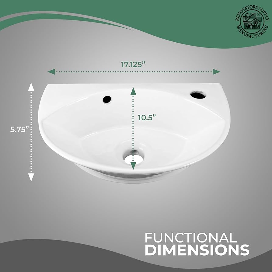 Renovators Supply Manufacturing Bathroom Sinks 17 In. White