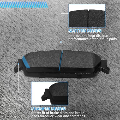 Image of Brake Pads Rear Set Compatible with Cadillac Escalade, Chevy Avalanche Silverado Suburban 1500 Tahoe, GMC Sierra 1500 GMC Yukon Automotive Replacement Rear Brakes Semi-Metallic D1194